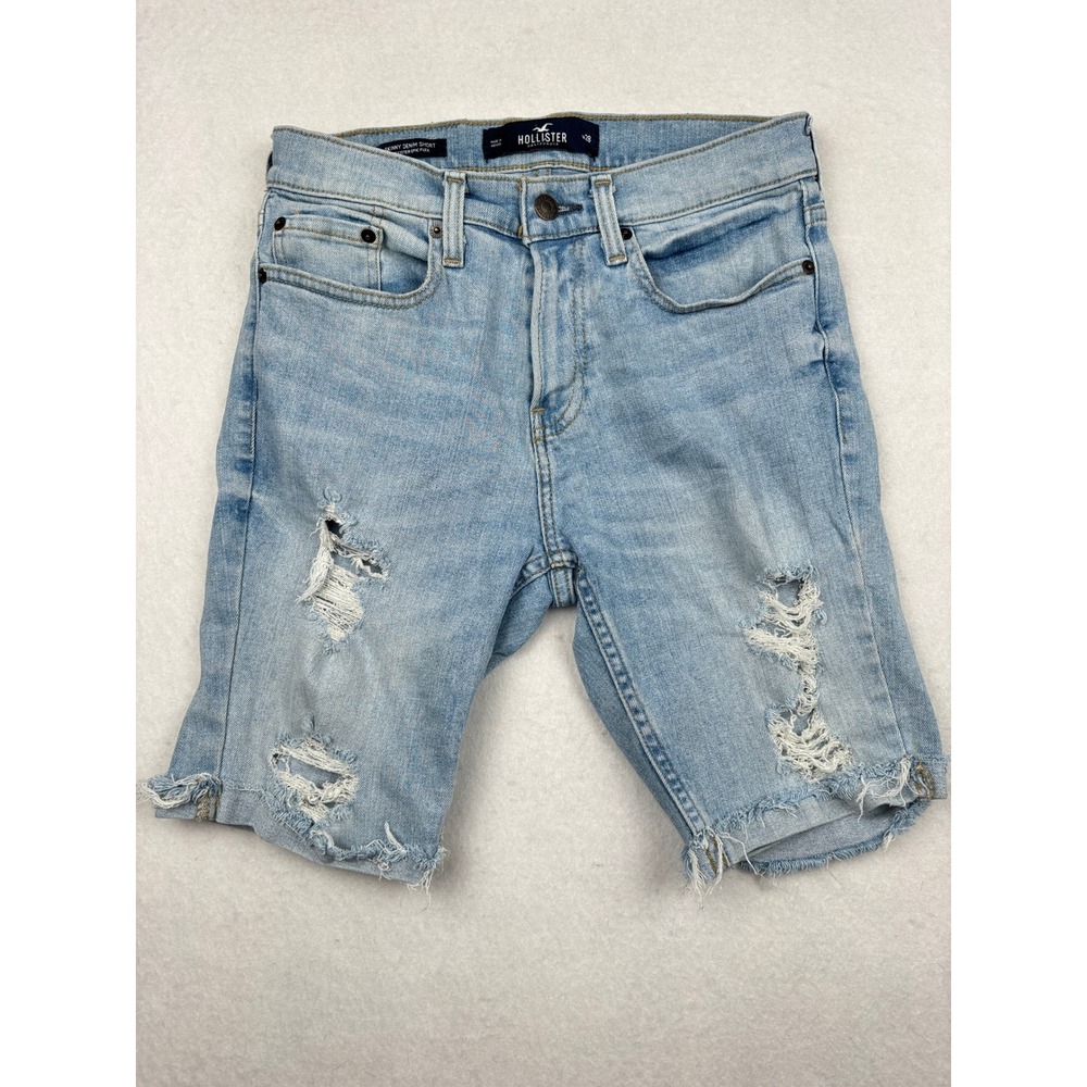 Hollister Denim Shorts Mens 28 Skinny Epic Flex Distressed Cutoff Skate Summer